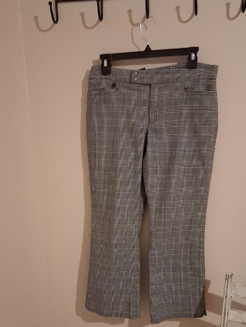 Ralph Lauren Plaid Pants Prince of Wales Ankle Size 8 Stretch Career Office